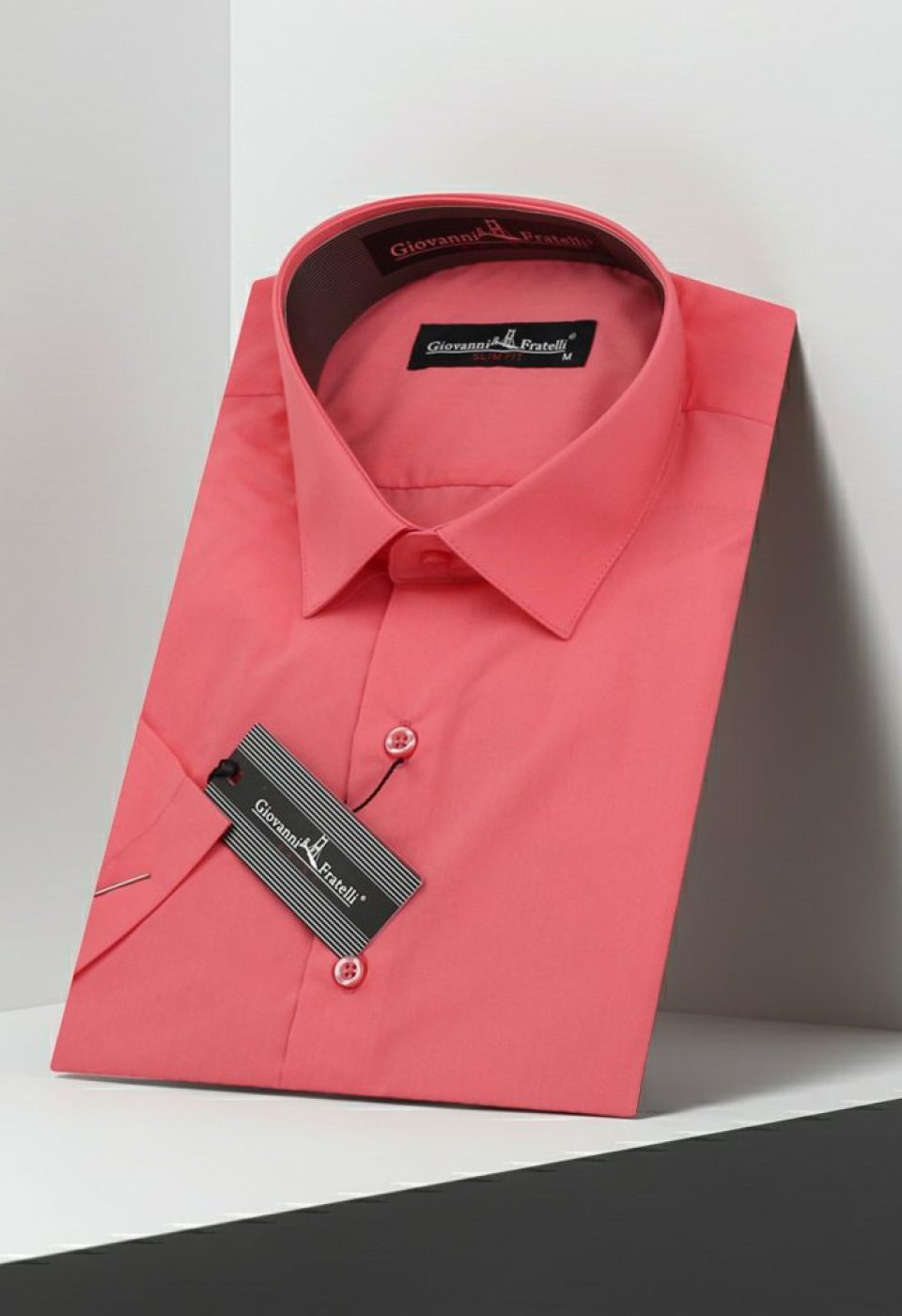 Slim Fit Kısa Kol Düz Renk Erkek Gömlek 3GMK320408052