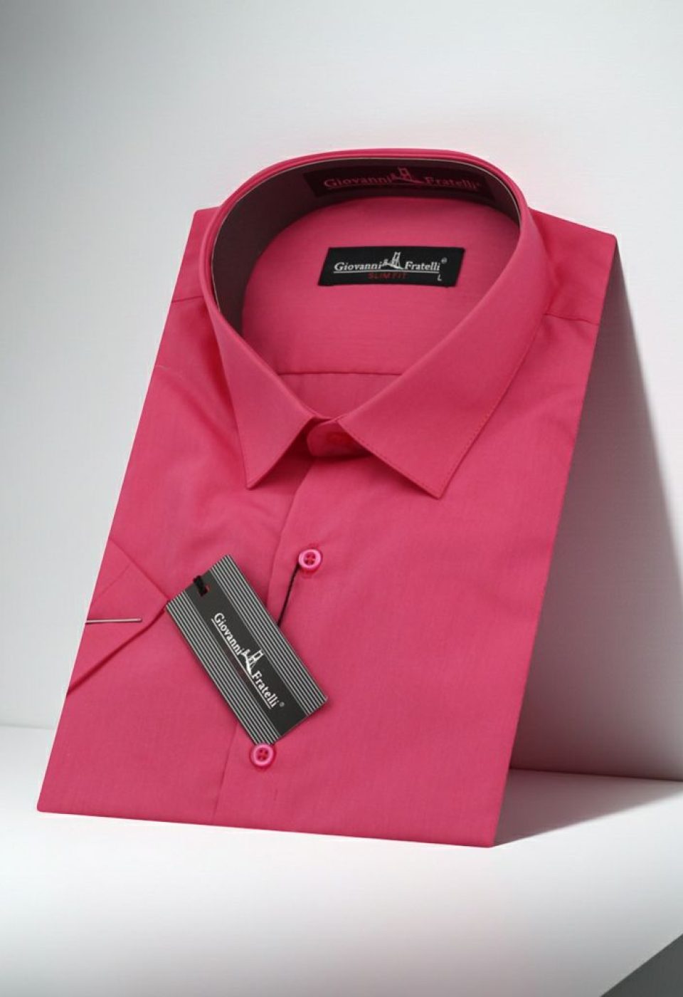 0408 CR K 064 Slim Fit Kısa Kol Düz Renk Erkek Gömlek 3GMK320408064 - Giovanni Fratelli