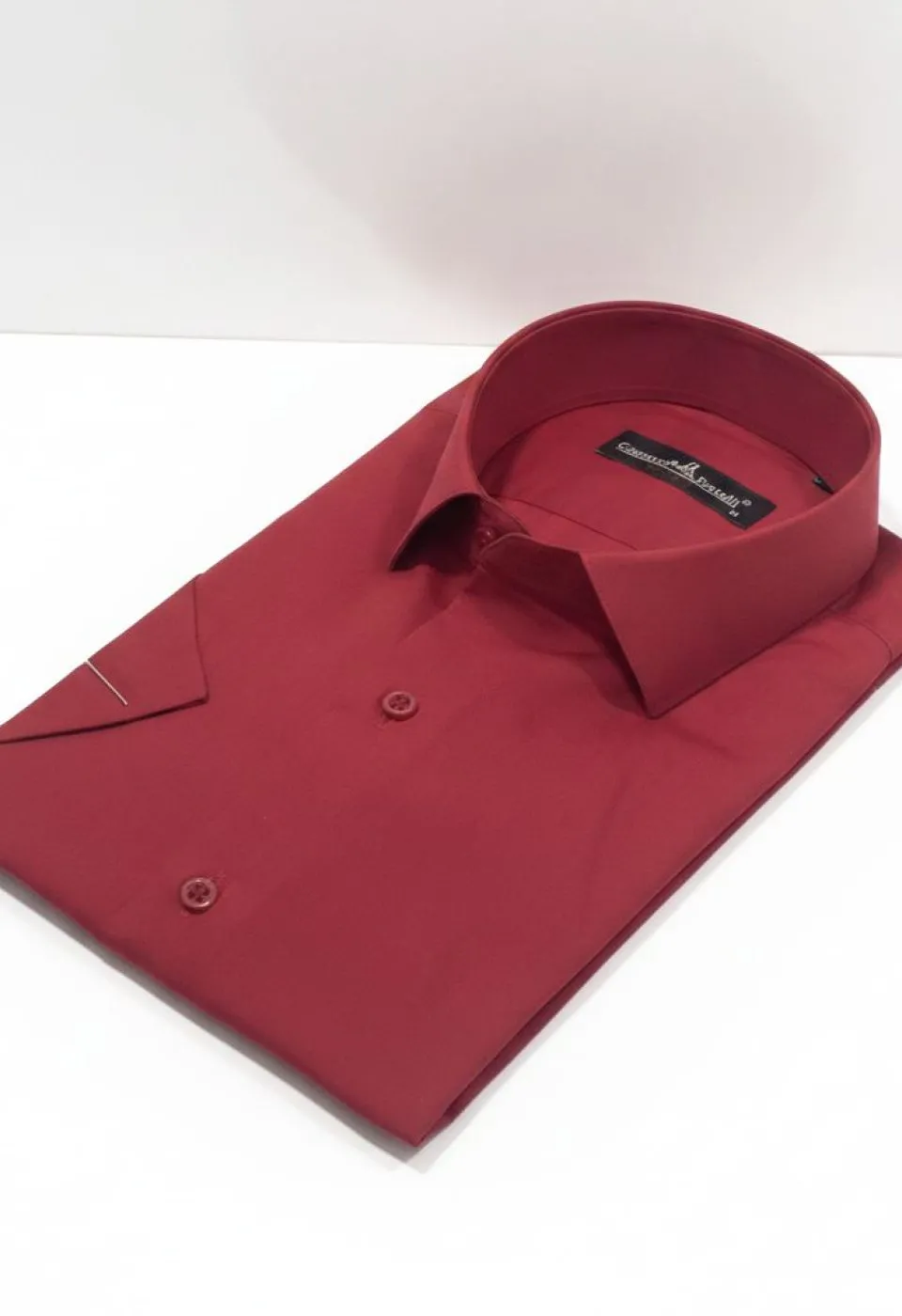 Slim Fit Kısa Kol Düz Renk Erkek Gömlek 3GMK320408074