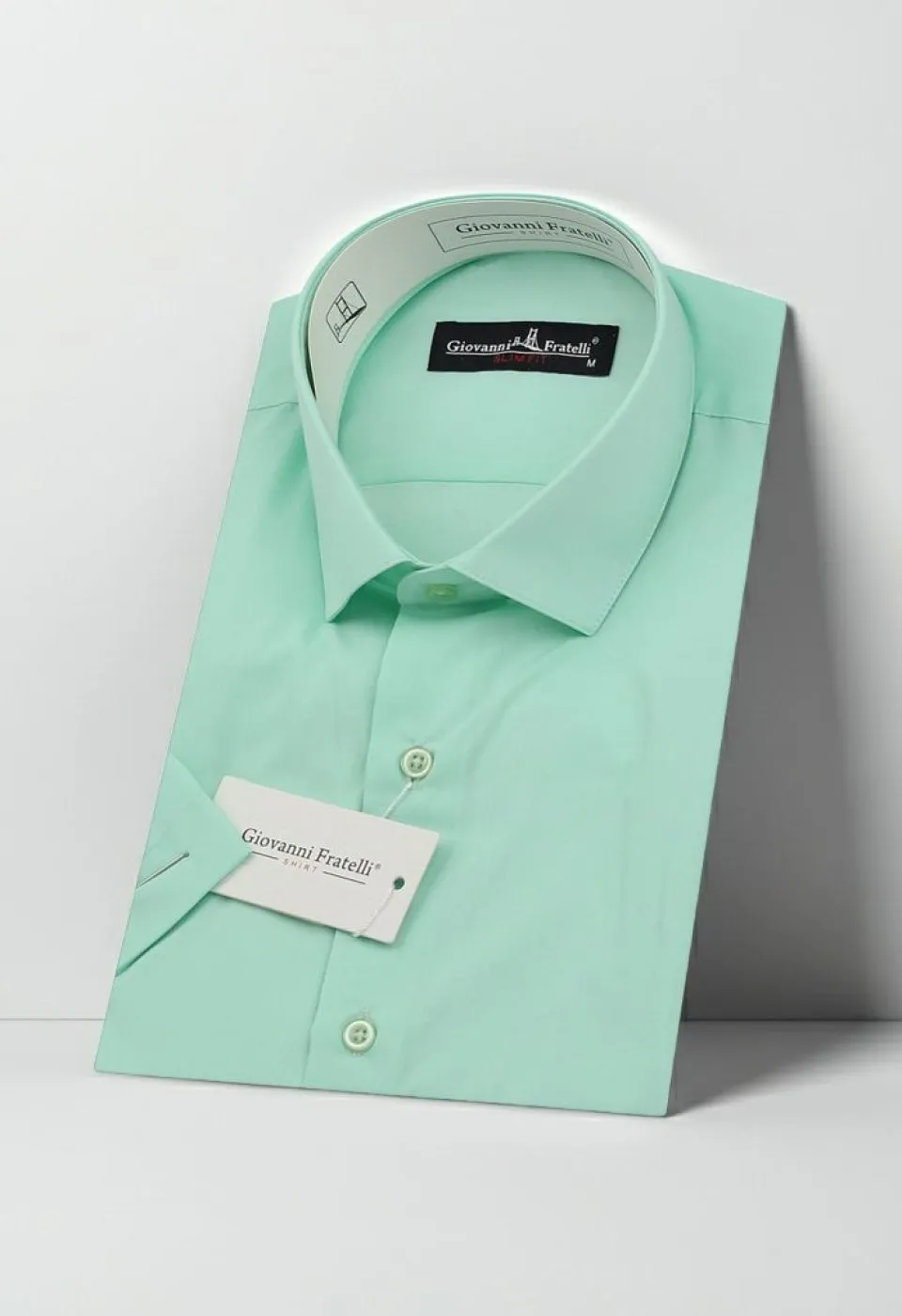 Slim Fit Kısa Kol Düz Renk Erkek Gömlek 3GMK320408075