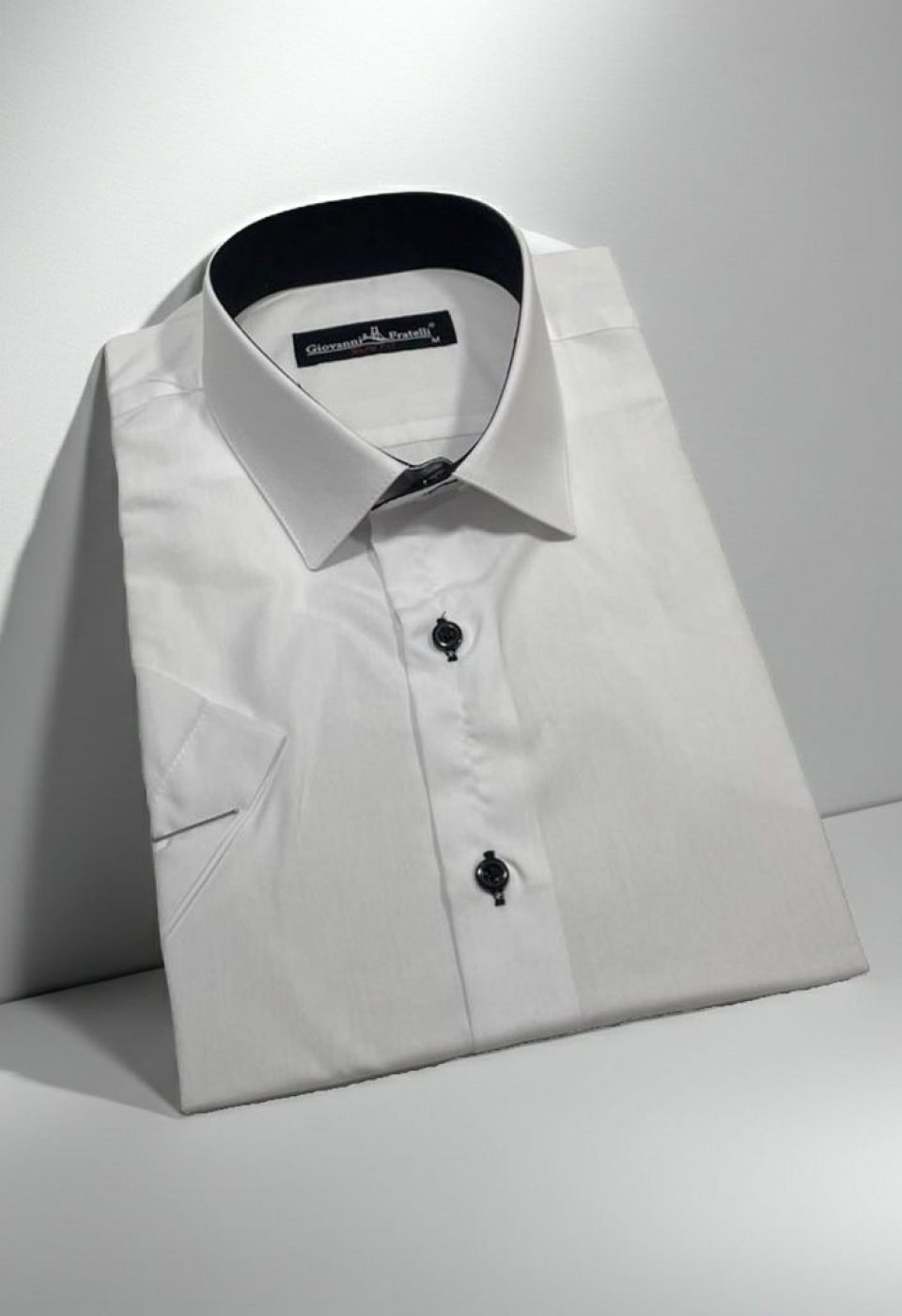Beyaz Slim Fit Kısa Kol Düz Renk Erkek Gömlek 3GMK320411BYZ