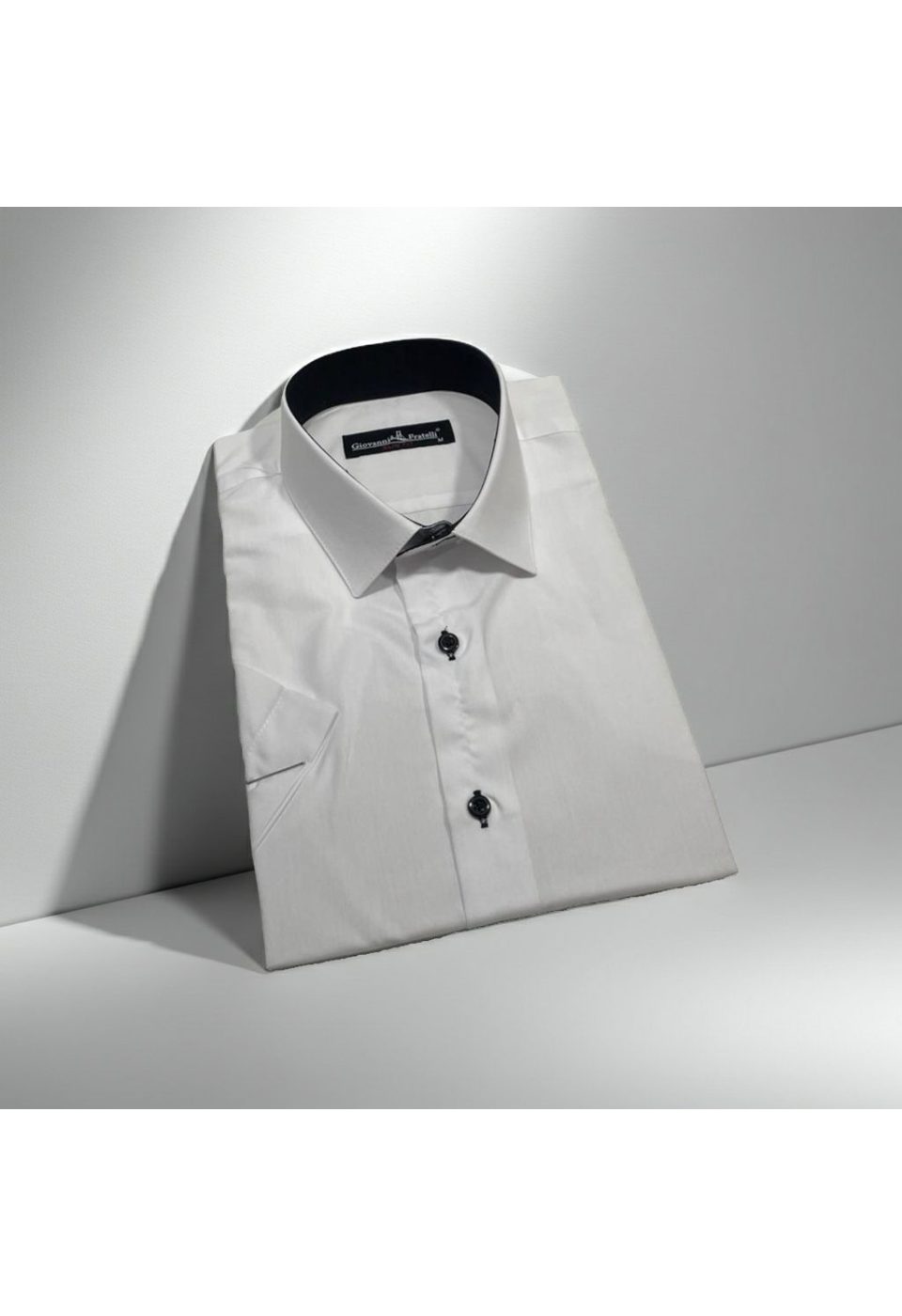 0411 CR K BYZ Beyaz Slim Fit Kısa Kol Düz Renk Erkek Gömlek 3GMK320411BYZ - Giovanni Fratelli