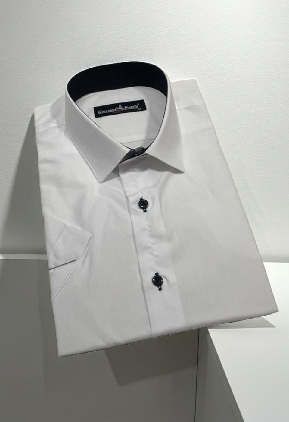0411 CR K BYZ Beyaz Slim Fit Kısa Kol Düz Renk Erkek Gömlek 3GMK320411BYZ - Giovanni Fratelli