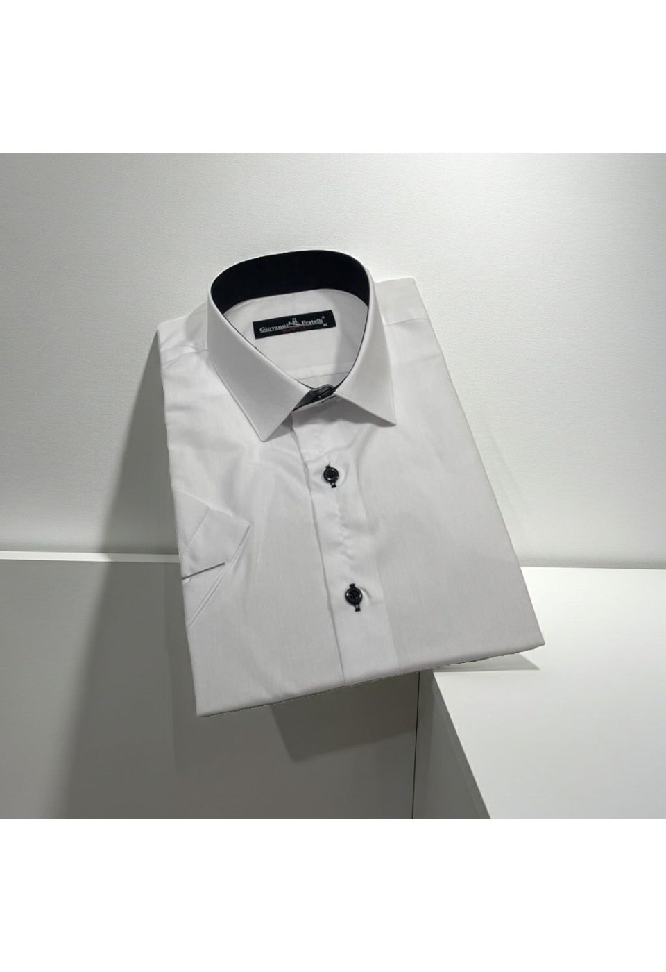 0411 CR K BYZ Beyaz Slim Fit Kısa Kol Düz Renk Erkek Gömlek 3GMK320411BYZ - Giovanni Fratelli