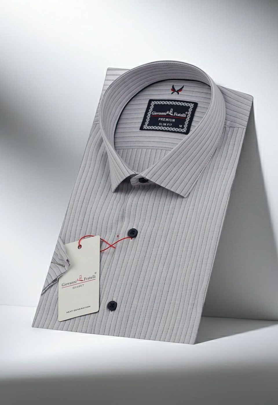 Slim Fit Kısa Kol Desenli Erkek Gömlek 3GMK320414003