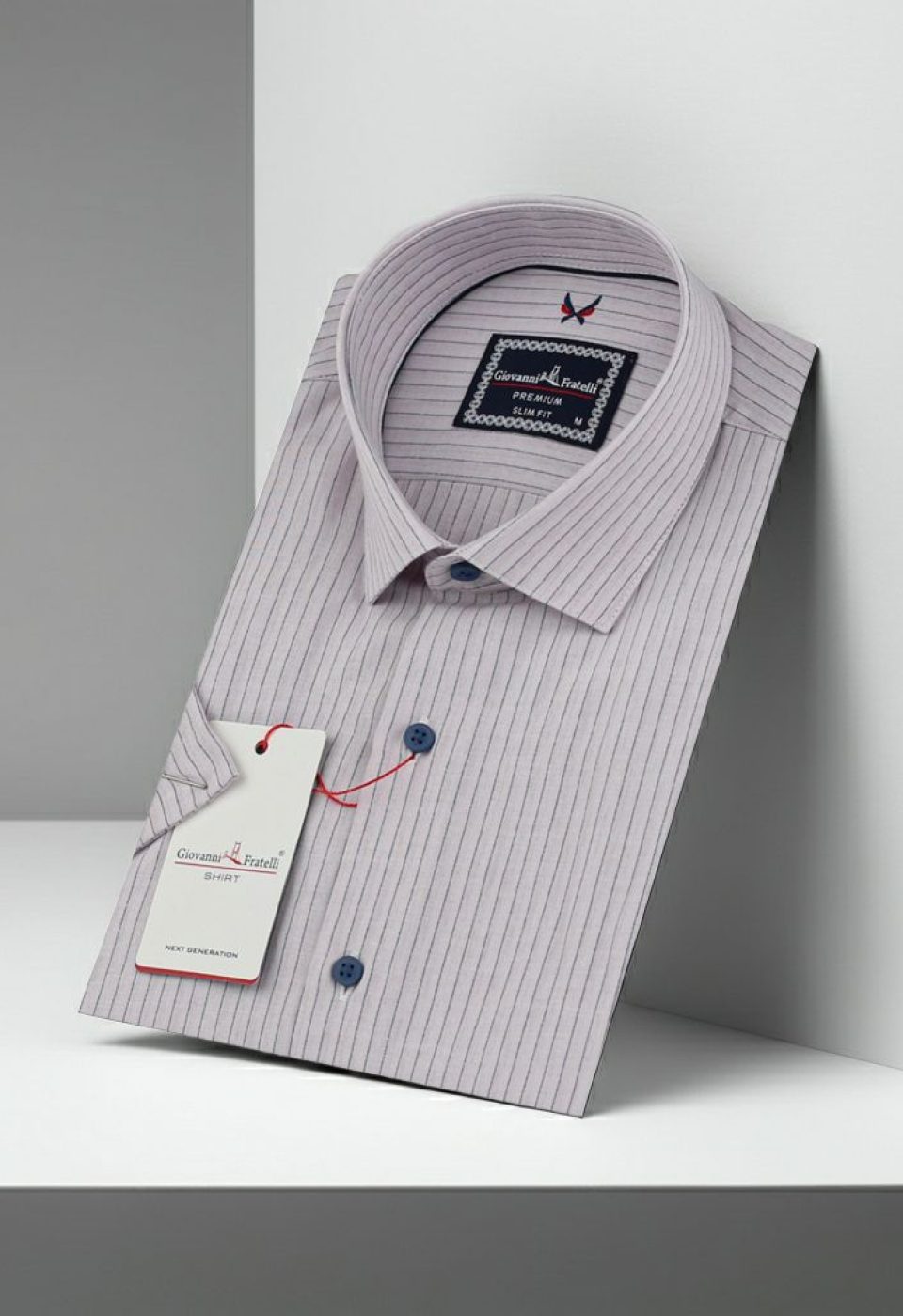 Slim Fit Kısa Kol Desenli Erkek Gömlek 3GMK320414004