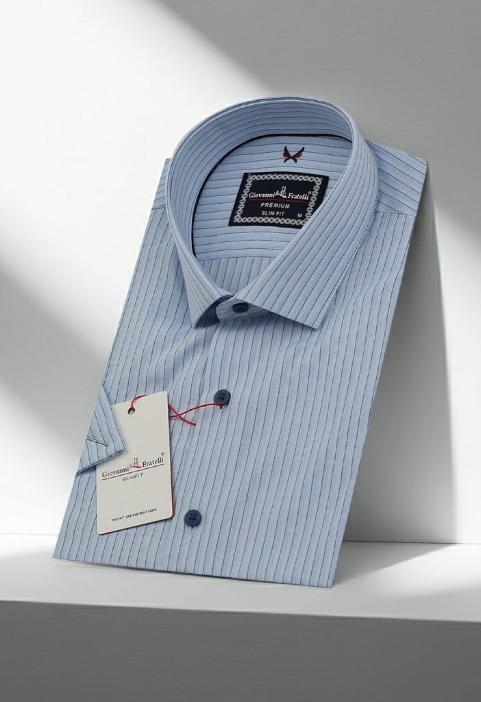 Slim Fit Kısa Kol Desenli Erkek Gömlek 3GMK320414005