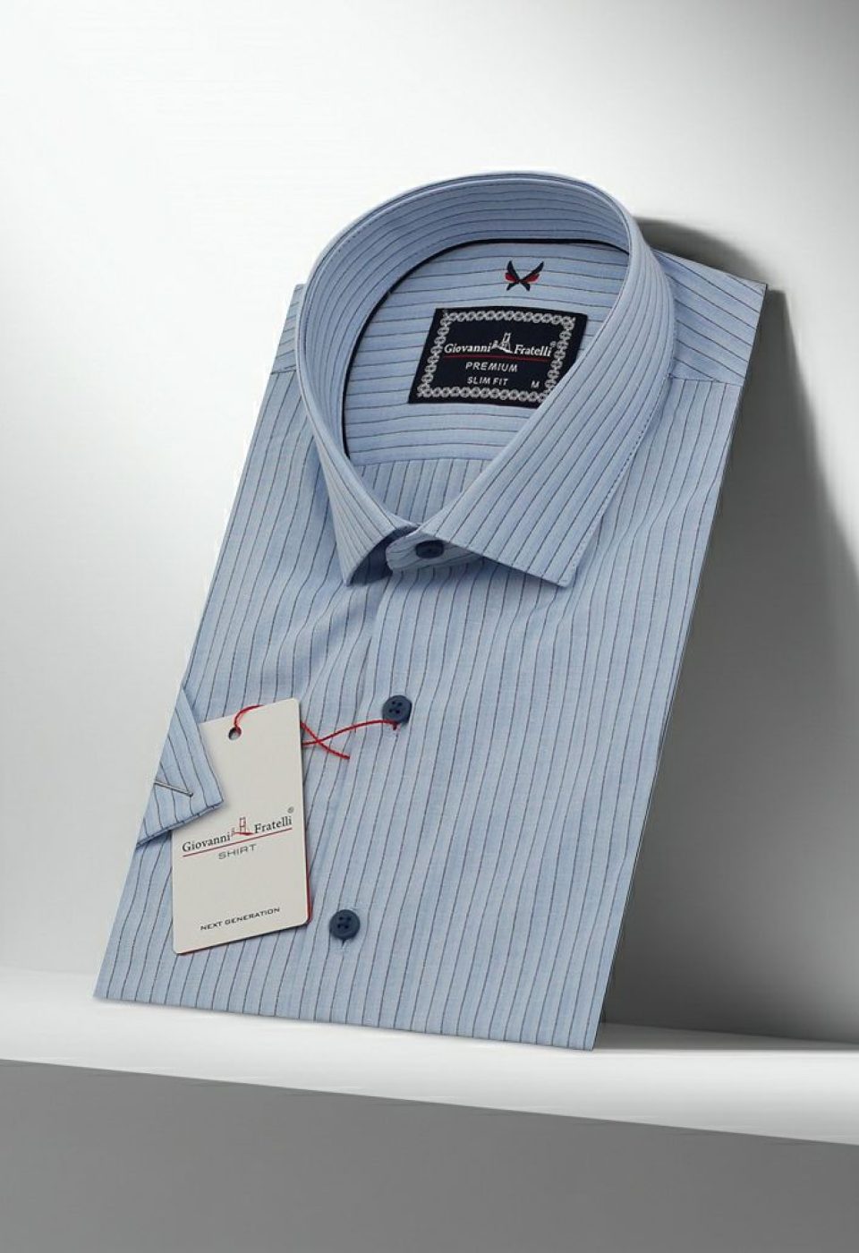 Slim Fit Kısa Kol Desenli Erkek Gömlek 3GMK320414005