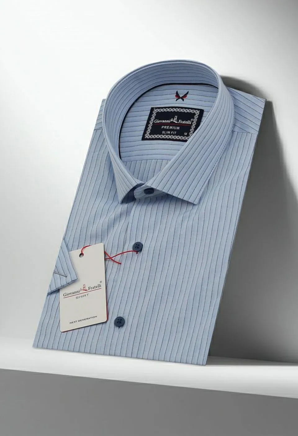 Slim Fit Kısa Kol Desenli Erkek Gömlek 3GMK320414005