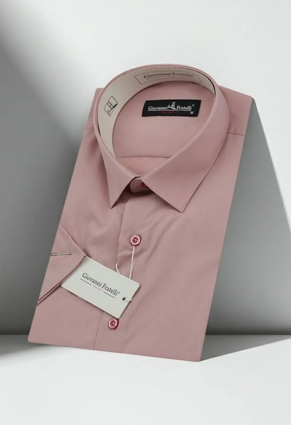 Slim Fit Kısa Kol Düz Renk Erkek Gömlek 3GMK320408A08