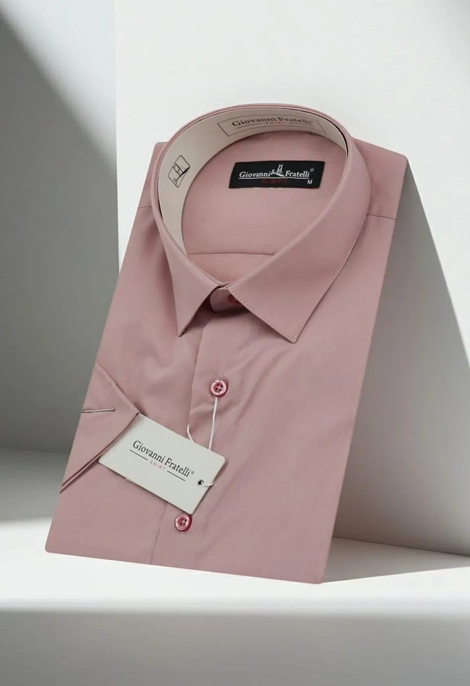 Slim Fit Kısa Kol Düz Renk Erkek Gömlek 3GMK320408A08
