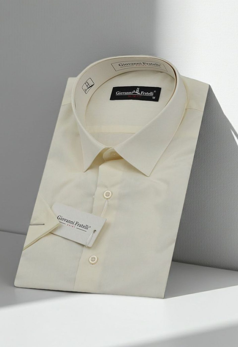 0408 CR K SAM Slim Fit Kısa Kol Düz Renk Erkek Gömlek 3GMK320408SAM - Giovanni Fratelli