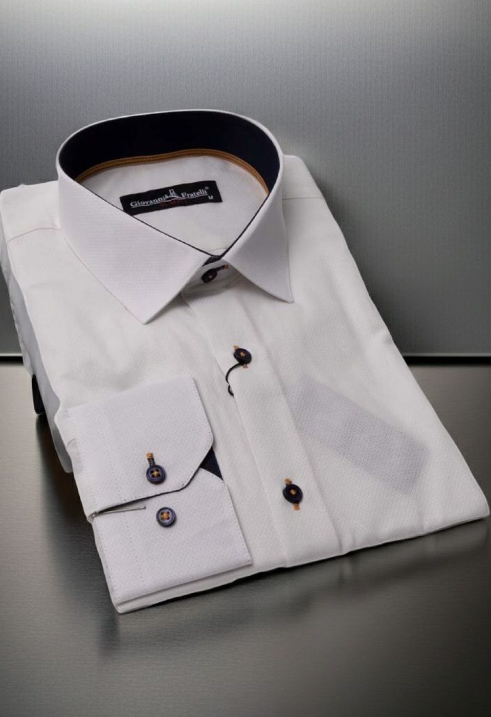 0488 CR 003 Slim Fit Uzun Kol Düz Renk Erkek Gömlek 3GMK310488003 - Giovanni Fratelli