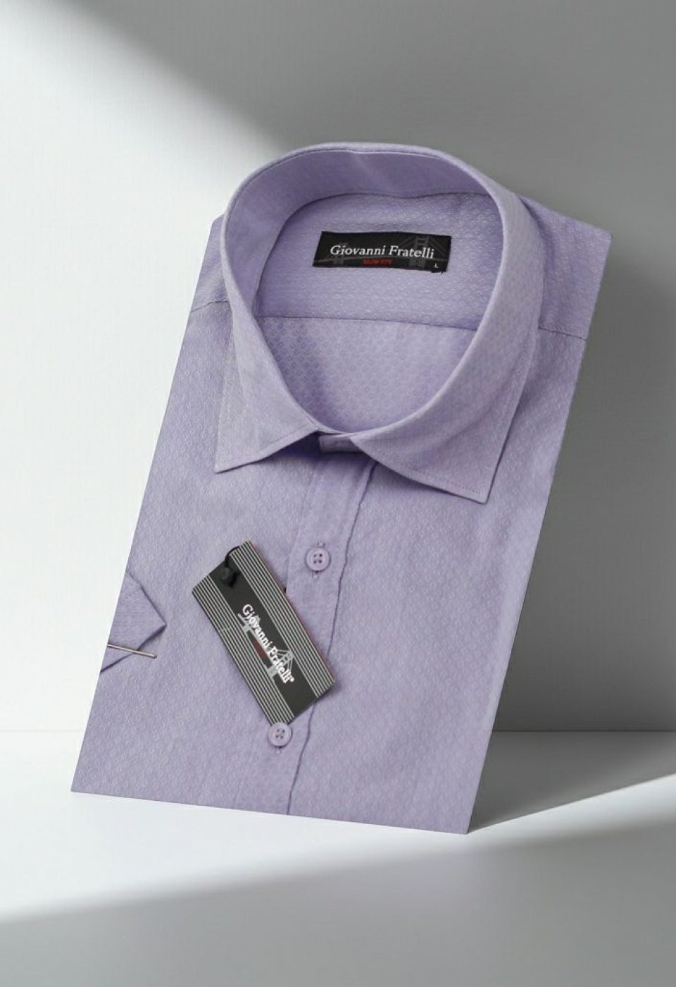 Slim Fit Kısa Kol Desenli Erkek Gömlek 3GMK310584001