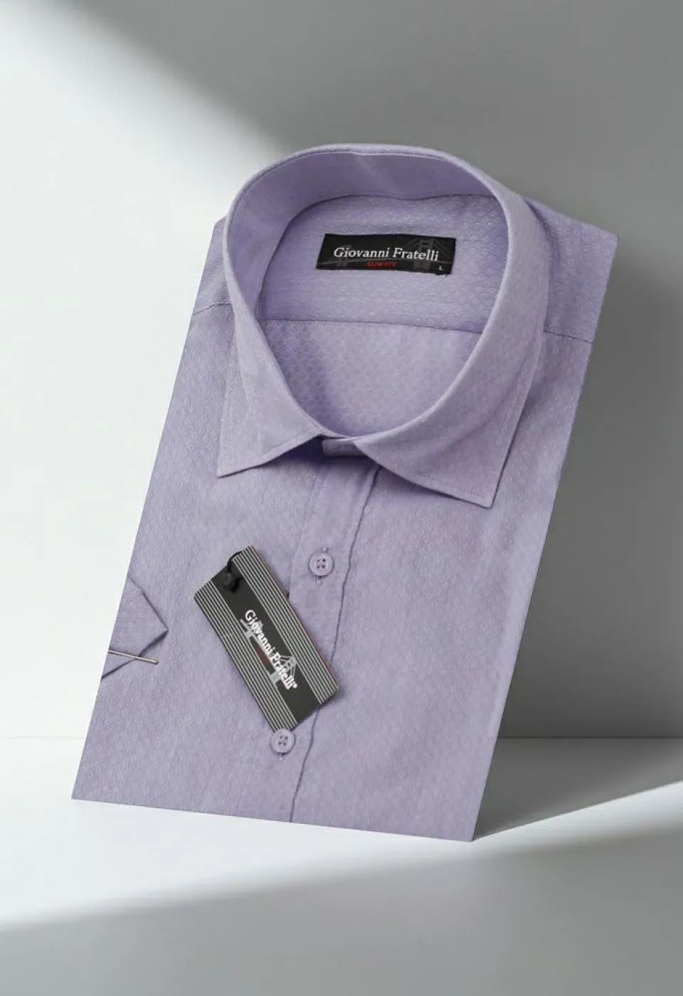 Slim Fit Kısa Kol Desenli Erkek Gömlek 3GMK310584001