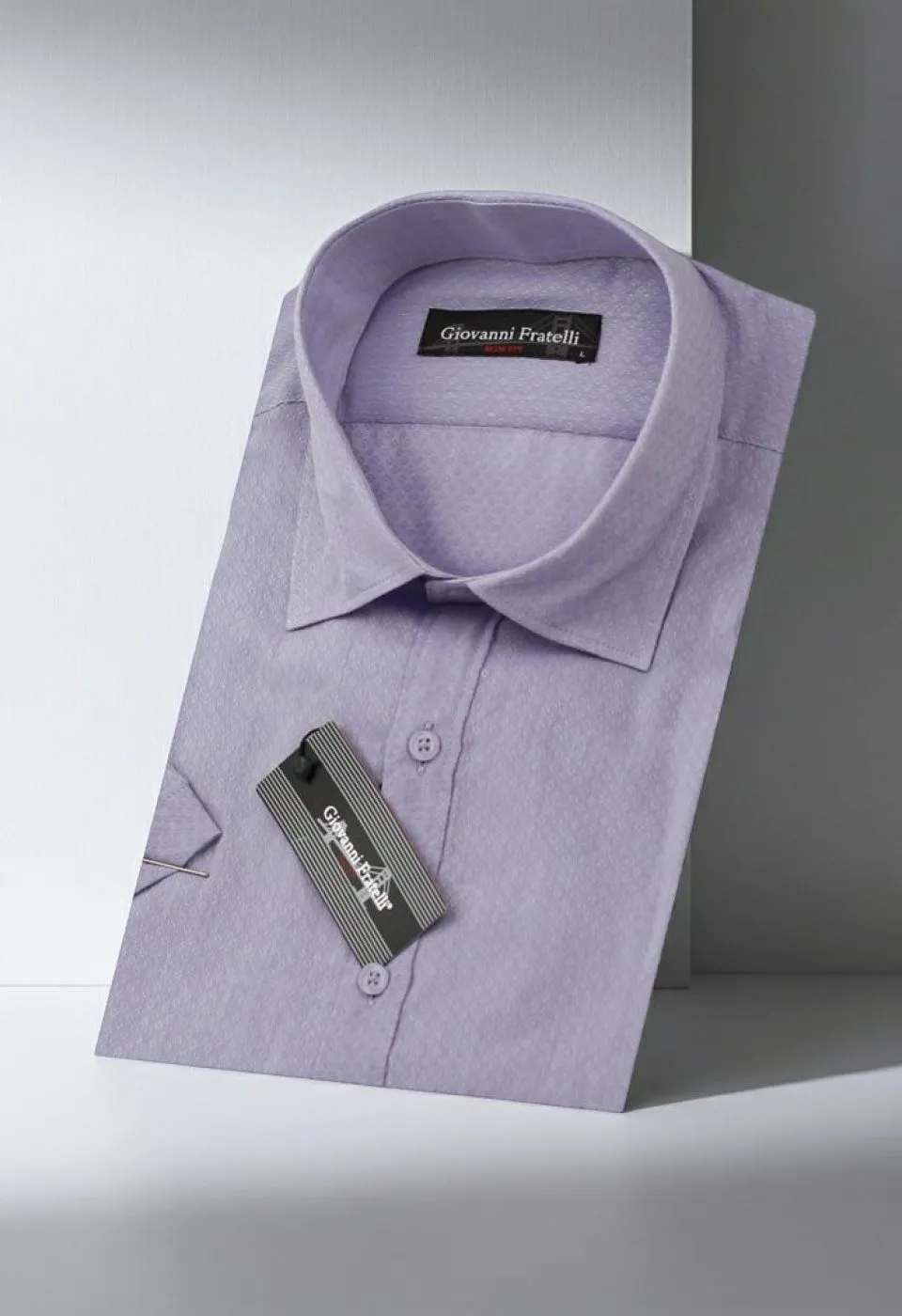 Slim Fit Kısa Kol Desenli Erkek Gömlek 3GMK310584001