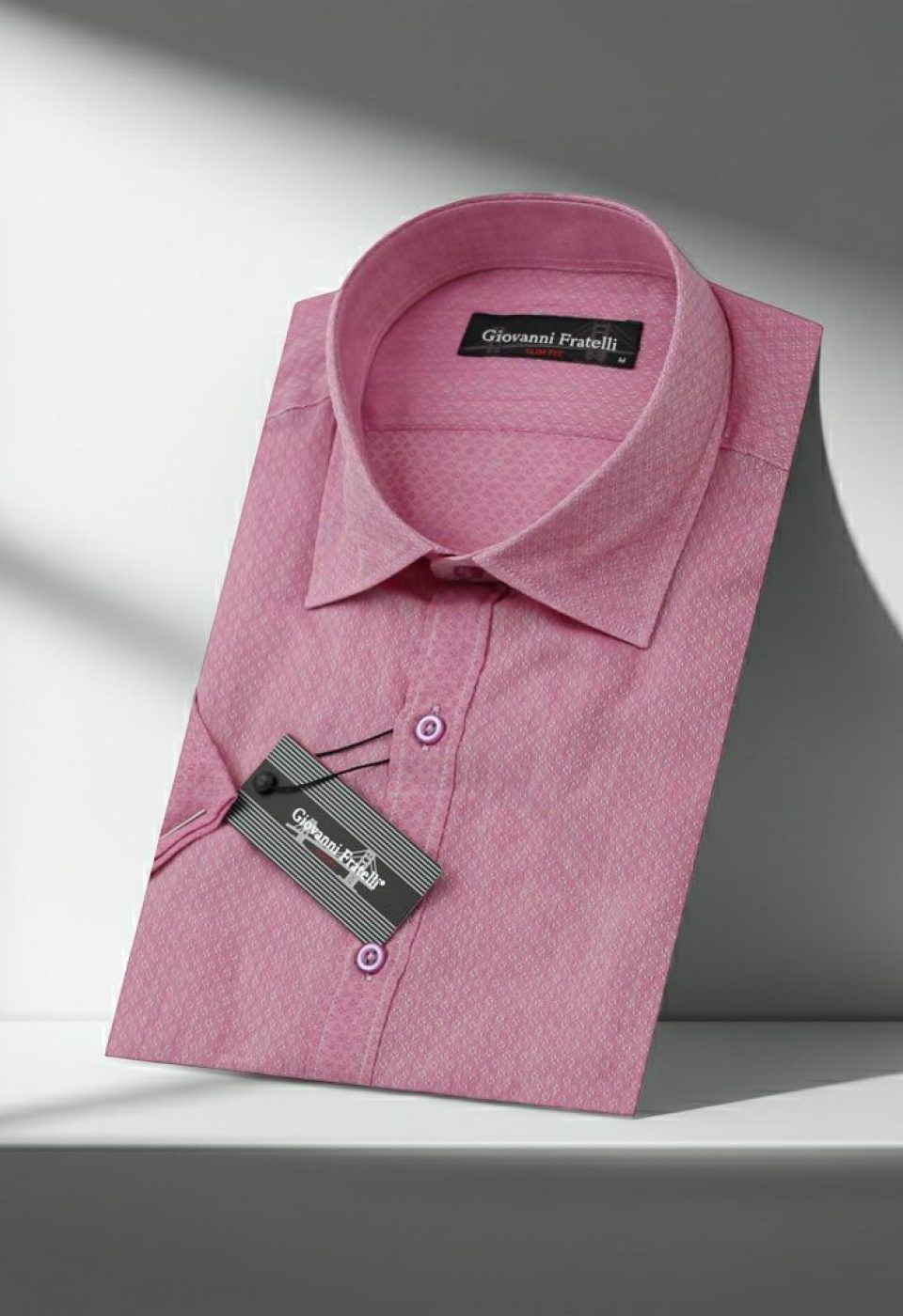 Slim Fit Kısa Kol Desenli Erkek Gömlek 3GMK310584002