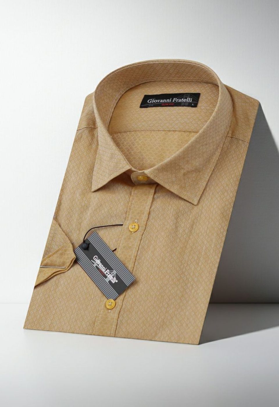 Slim Fit Kısa Kol Desenli Erkek Gömlek 3GMK310584007