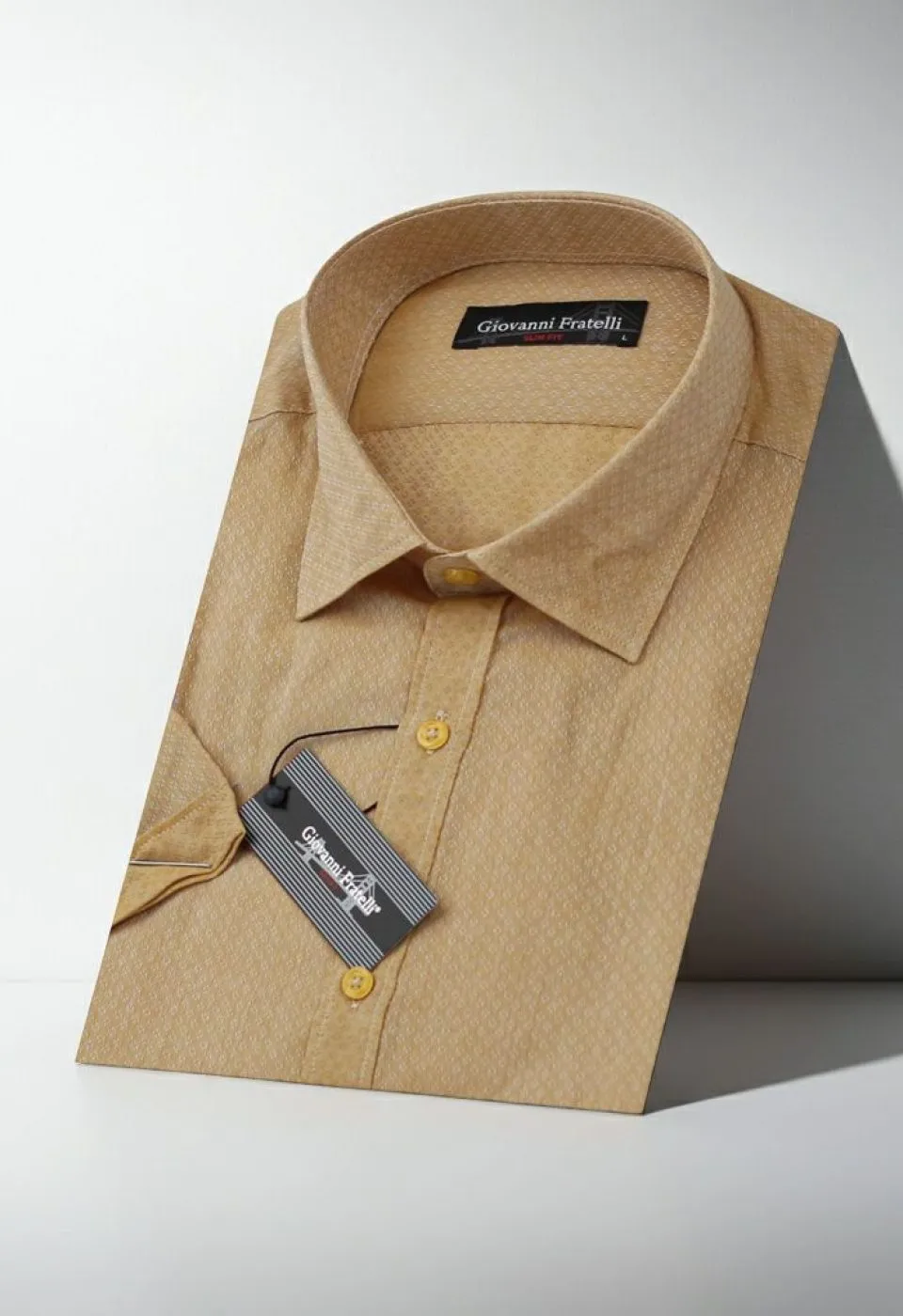 Slim Fit Kısa Kol Desenli Erkek Gömlek 3GMK310584007
