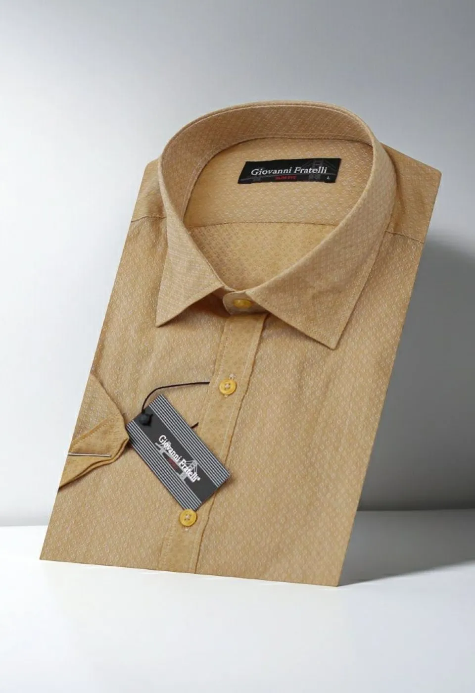 Slim Fit Kısa Kol Desenli Erkek Gömlek 3GMK310584007