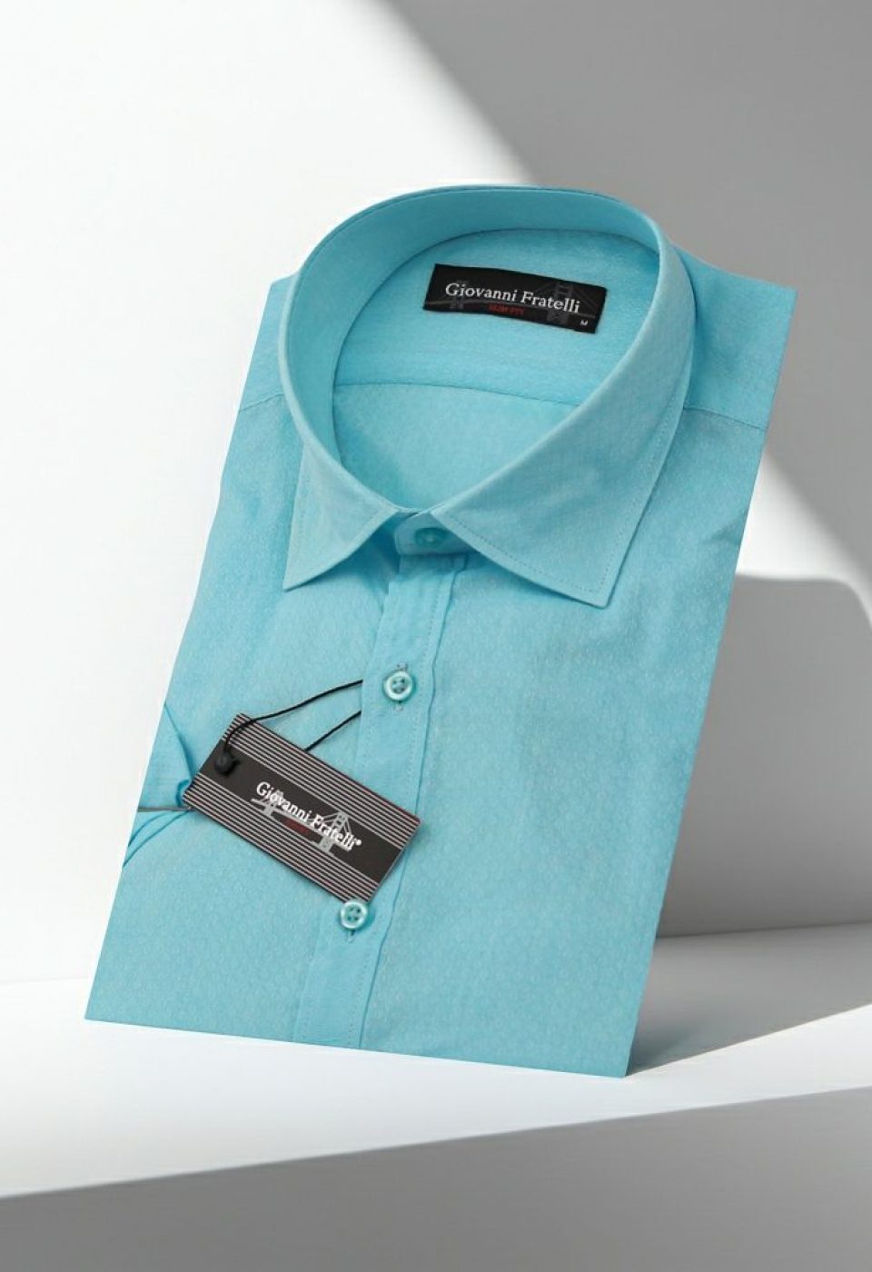 Slim Fit Kısa Kol Desenli Erkek Gömlek 3GMK310584008