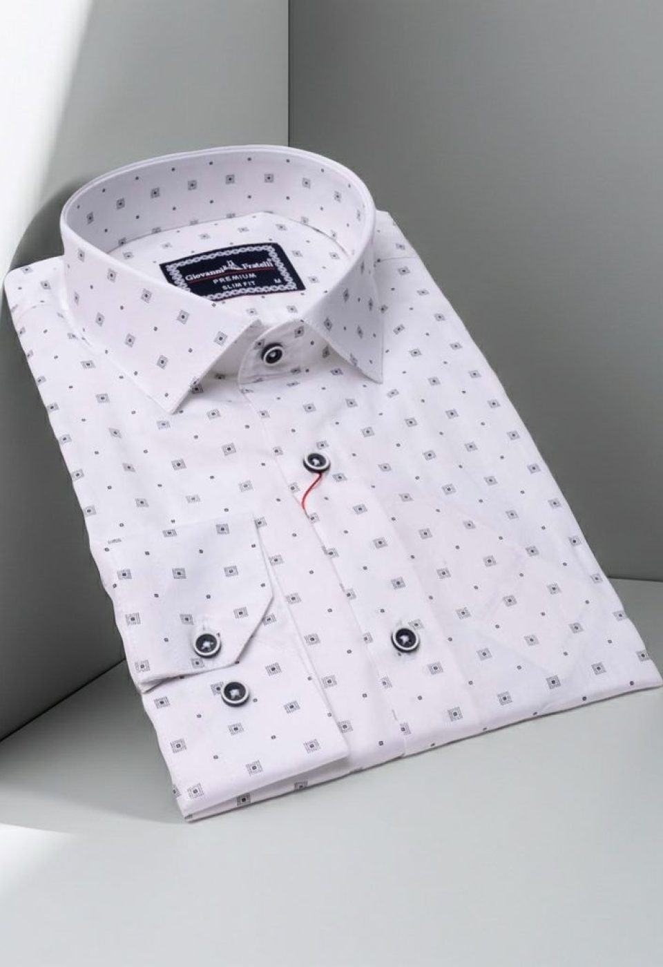 Slim Fit Uzun Kol Desenli Erkek Gömlek 3GMK330645001
