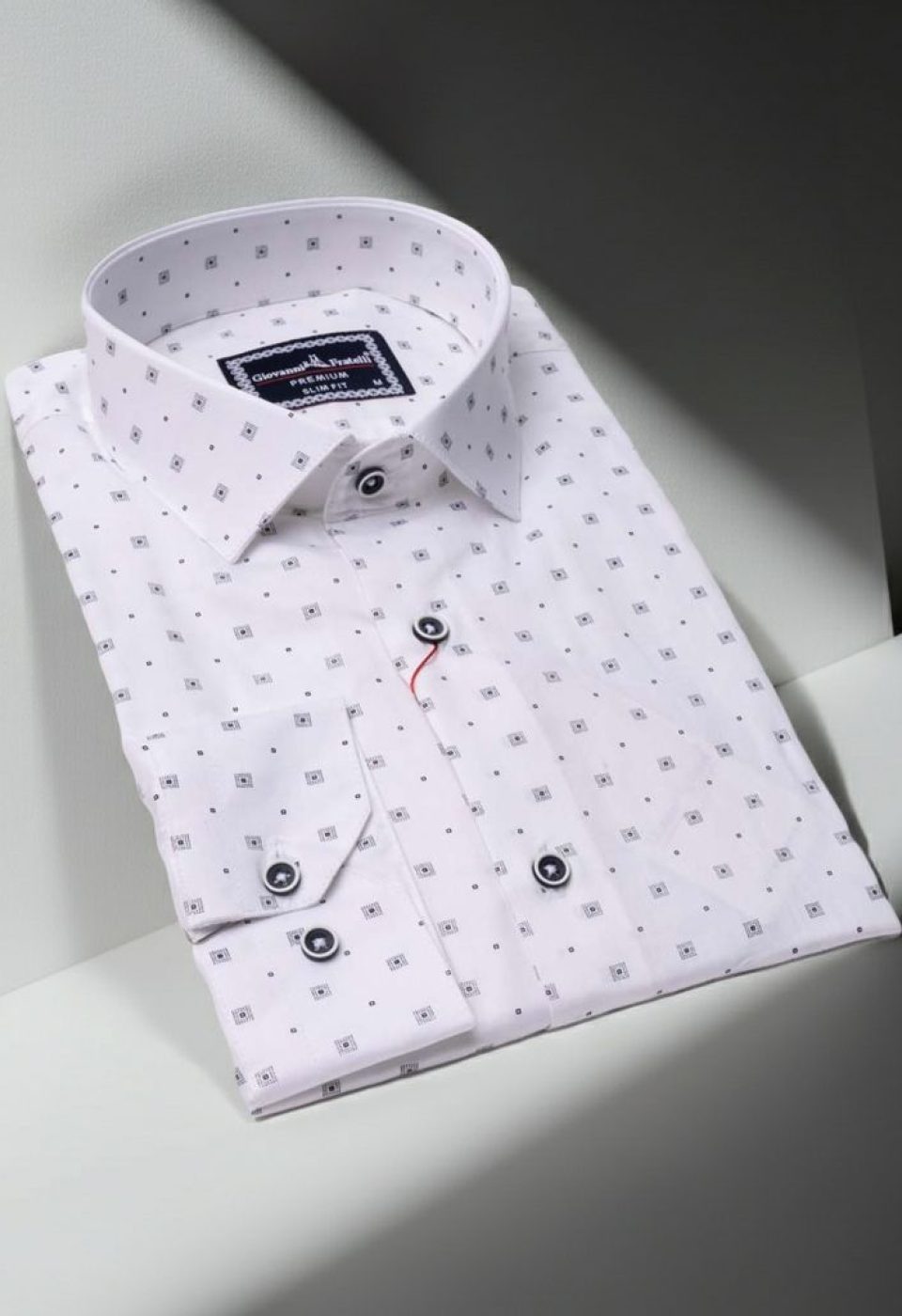Slim Fit Uzun Kol Desenli Erkek Gömlek 3GMK330645001