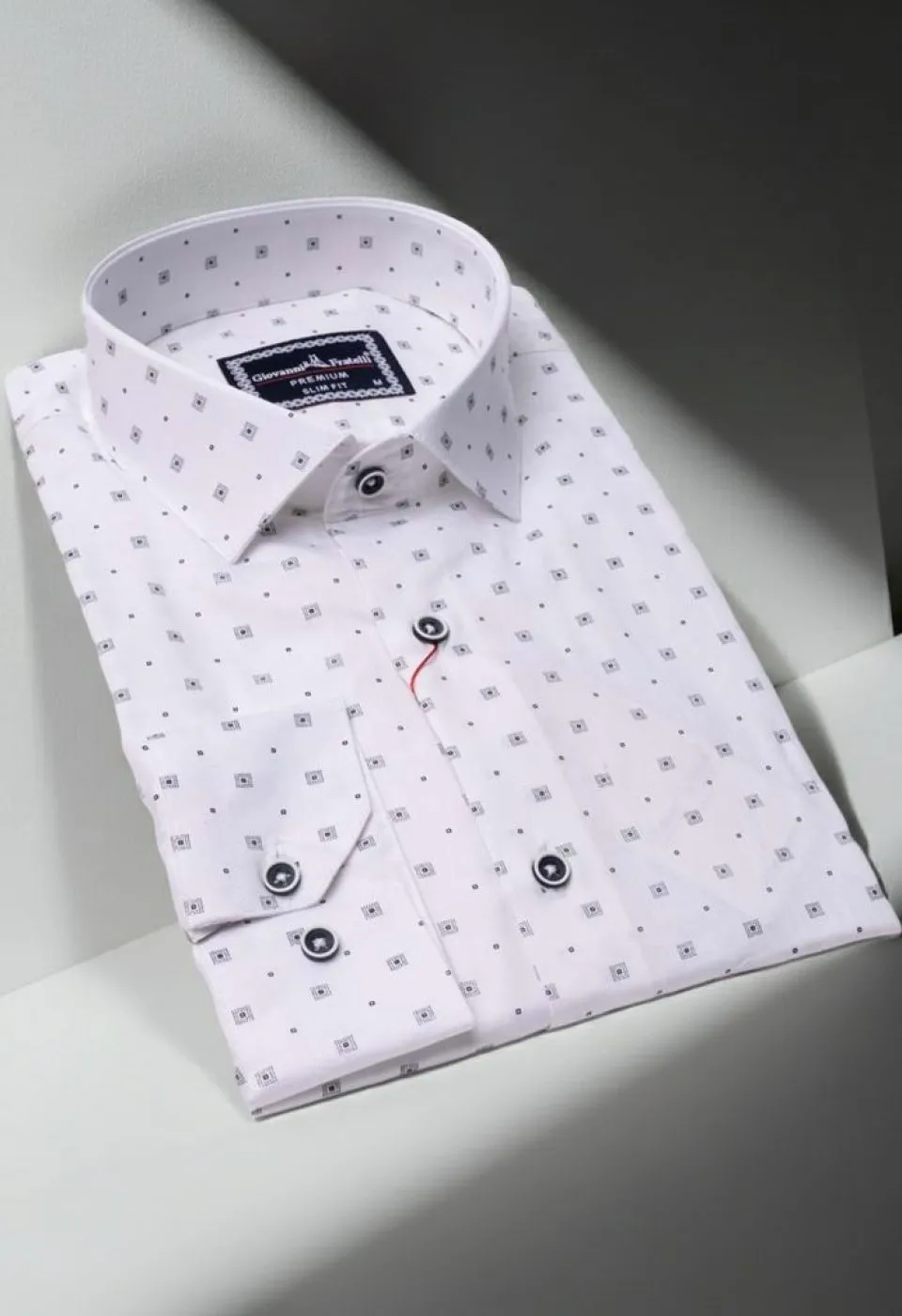 Slim Fit Uzun Kol Desenli Erkek Gömlek 3GMK330645001