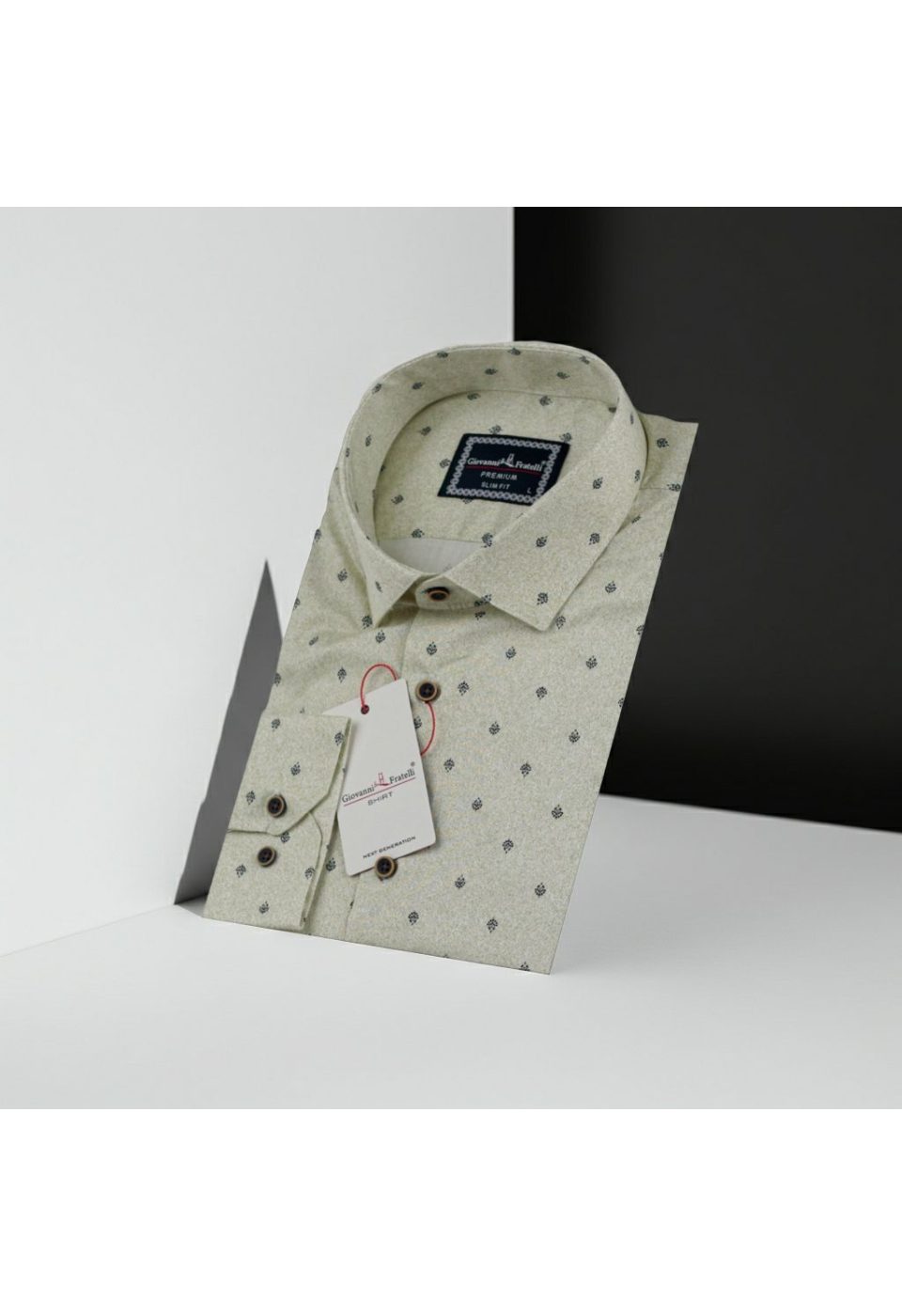0645 CR 005 Slim Fit Uzun Kol Desenli Erkek Gömlek 3GMK330645005 - Giovanni Fratelli