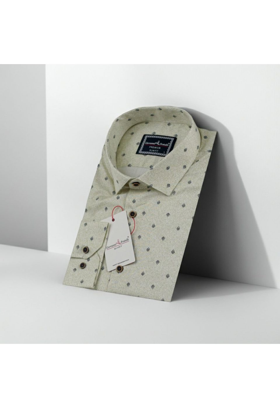 0645 CR 005 Slim Fit Uzun Kol Desenli Erkek Gömlek 3GMK330645005 - Giovanni Fratelli