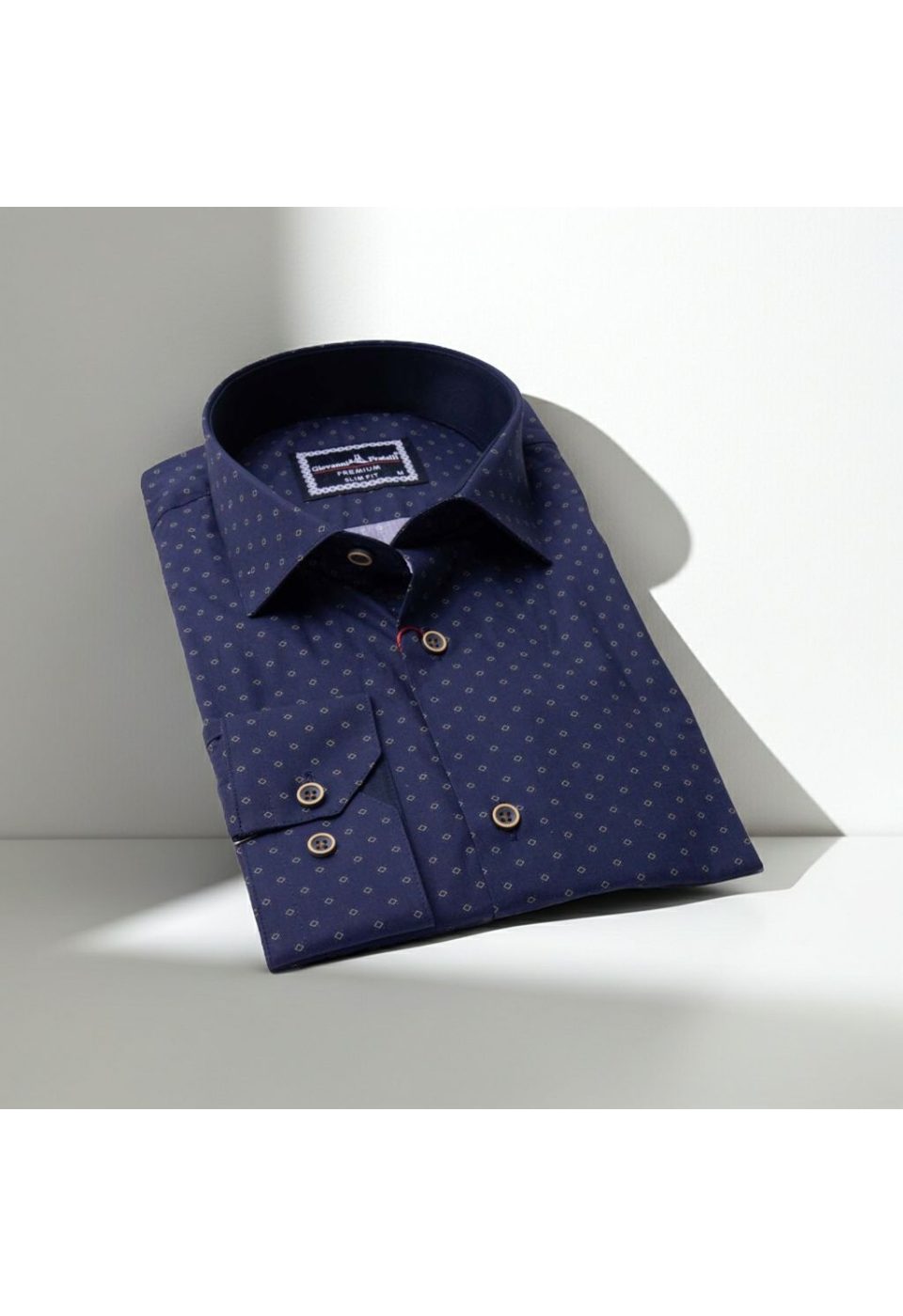 0646 CR 002 Slim Fit Uzun Kol Desenli Erkek Gömlek 3GMK310646002 - Giovanni Fratelli