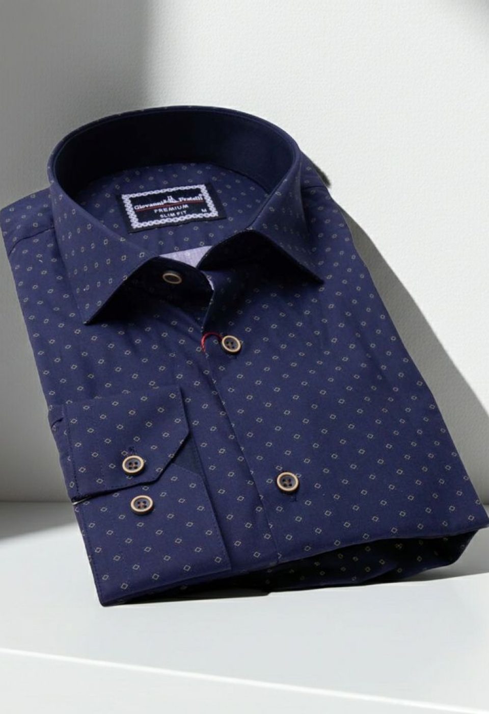 Slim Fit Uzun Kol Desenli Erkek Gömlek 3GMK310646002