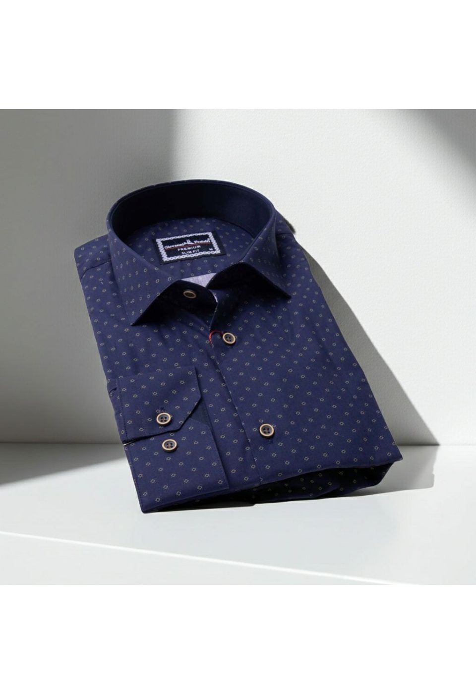 0646 CR 002 Slim Fit Uzun Kol Desenli Erkek Gömlek 3GMK310646002 - Giovanni Fratelli