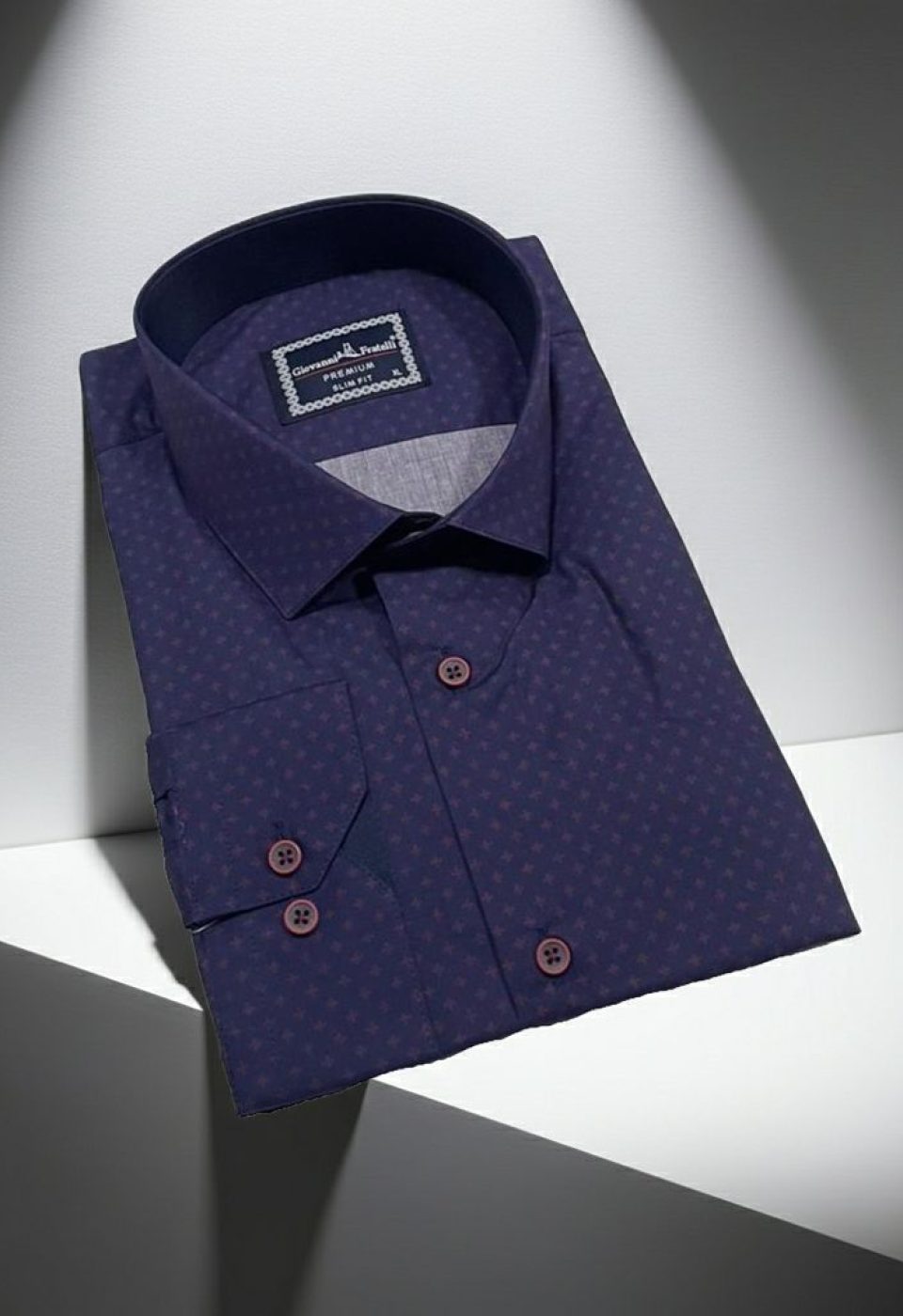 Slim Fit Uzun Kol Desenli Erkek Gömlek 3GMK310646009