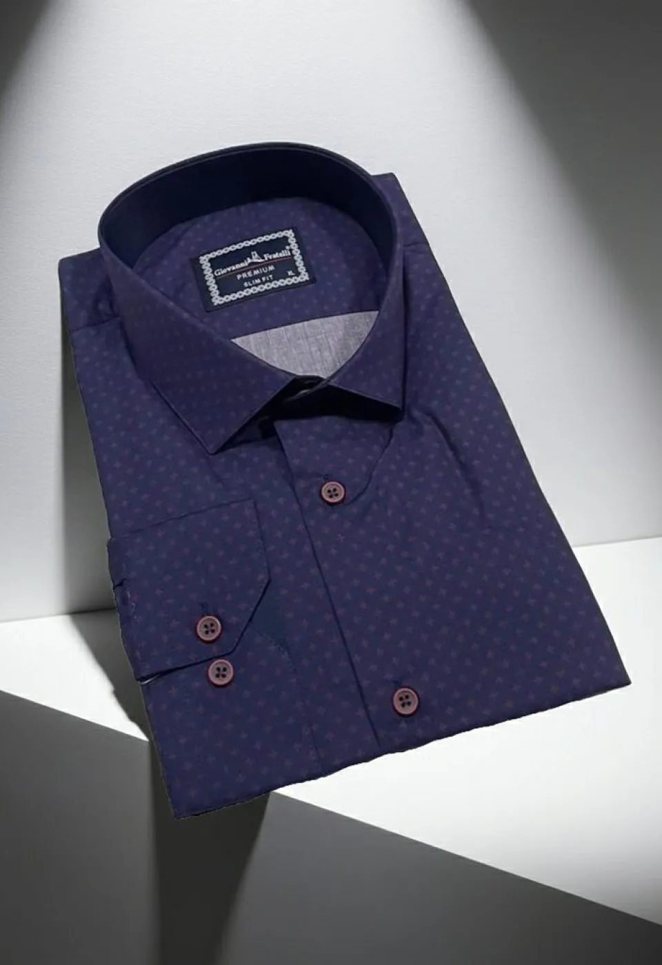 Slim Fit Uzun Kol Desenli Erkek Gömlek 3GMK310646009