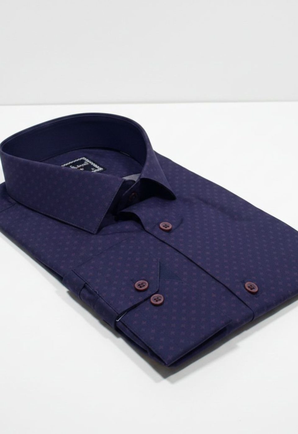 Slim Fit Uzun Kol Desenli Erkek Gömlek 3GMK310646009