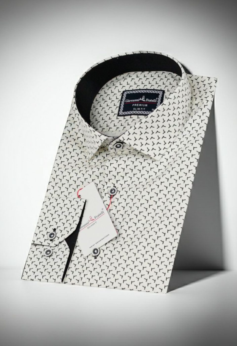 Slim Fit Uzun Kol Desenli Erkek Gömlek 3GMK310646012