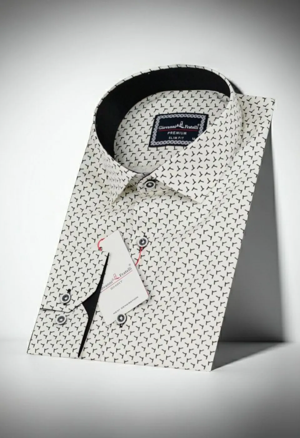 Slim Fit Uzun Kol Desenli Erkek Gömlek 3GMK310646012