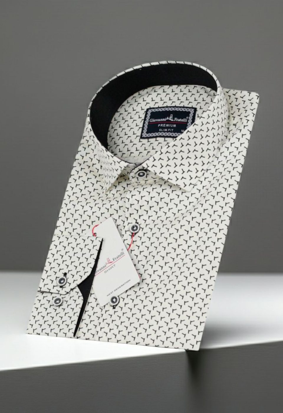 Slim Fit Uzun Kol Desenli Erkek Gömlek 3GMK310646012