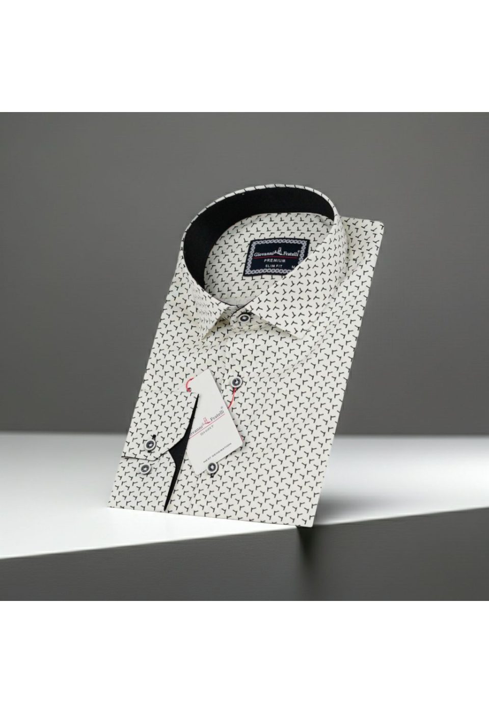 0646 CR 012 Slim Fit Uzun Kol Desenli Erkek Gömlek 3GMK310646012 - Giovanni Fratelli