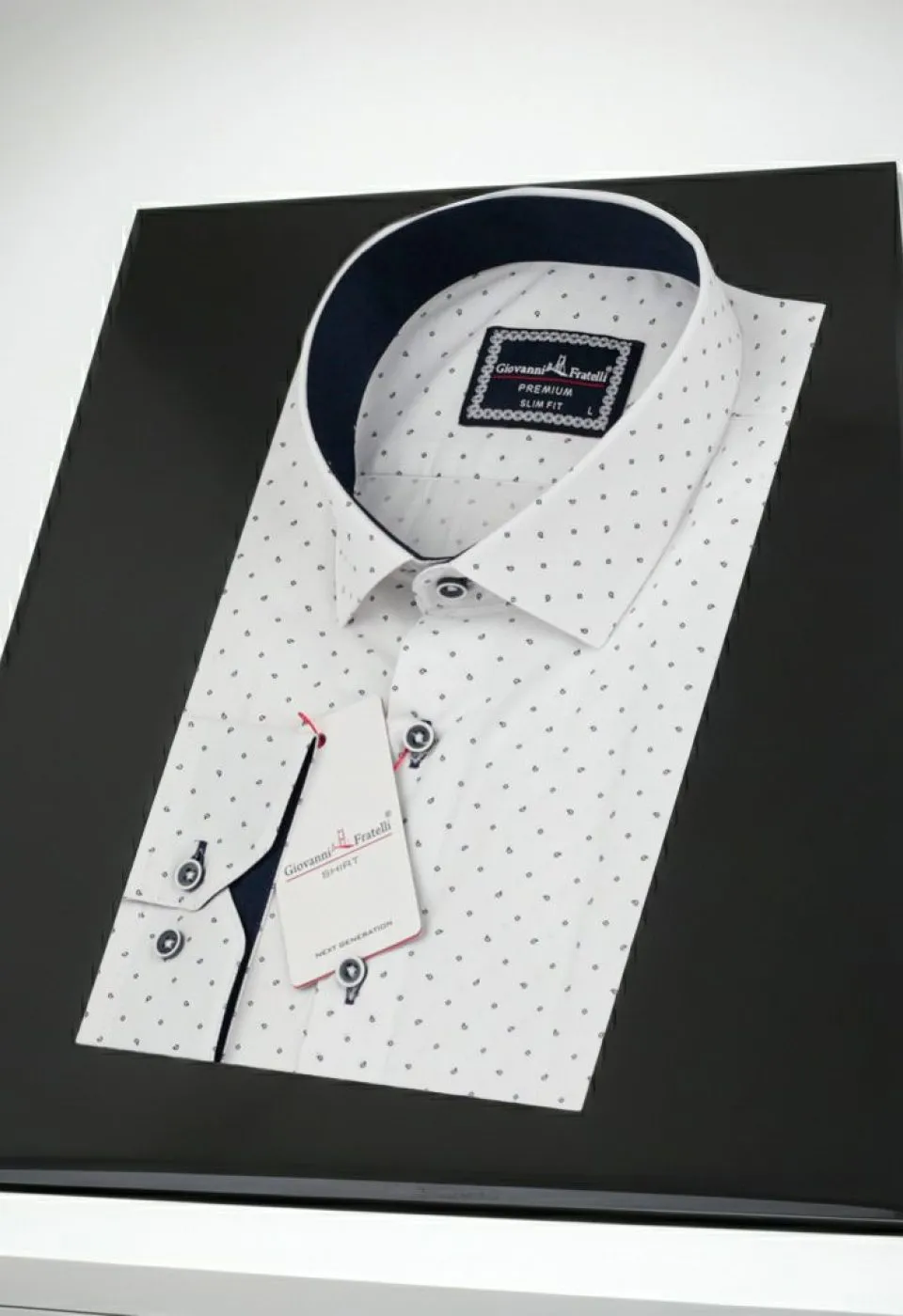 Slim Fit Uzun Kol Desenli Erkek Gömlek 3GMK310646017