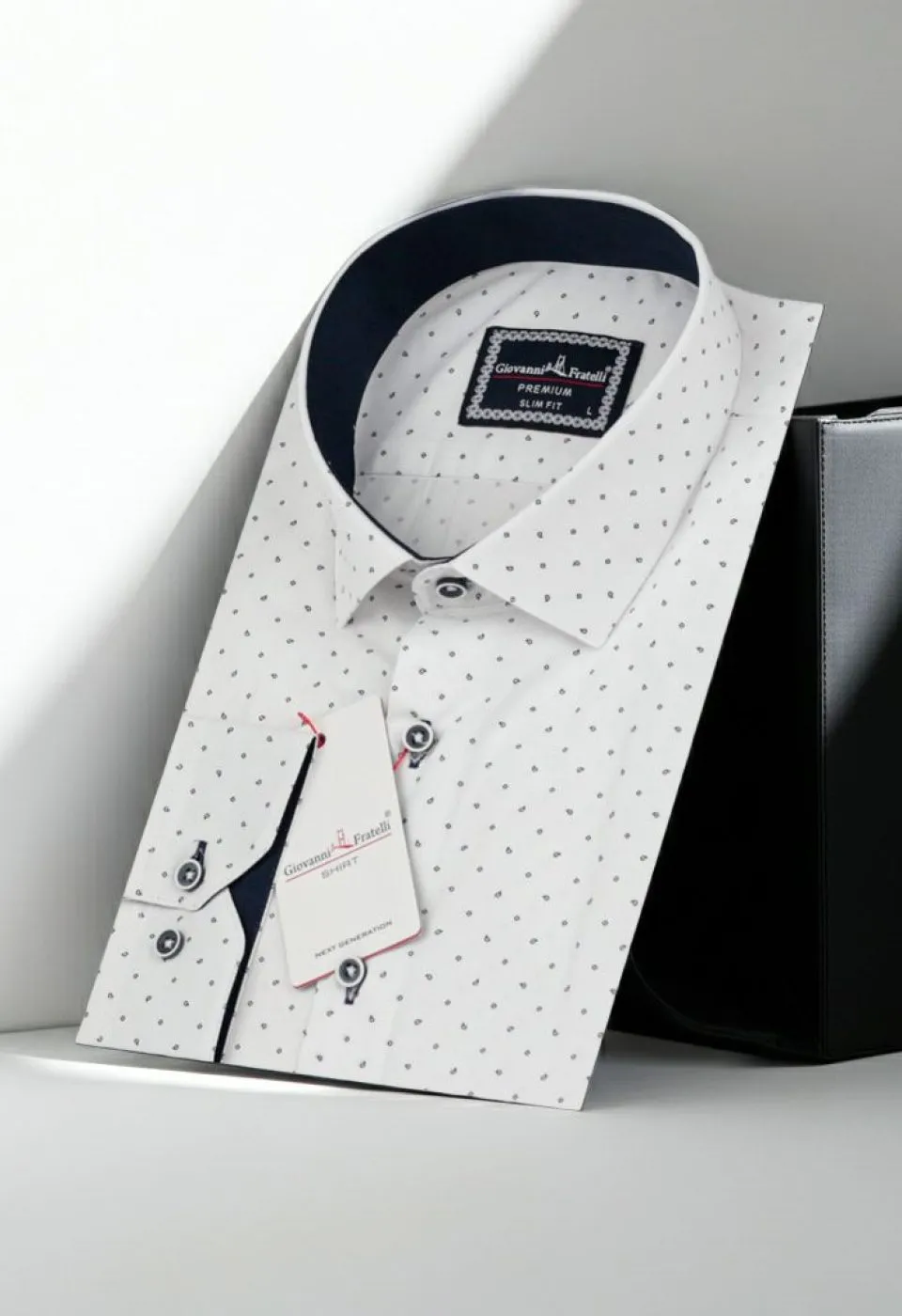 Slim Fit Uzun Kol Desenli Erkek Gömlek 3GMK310646017