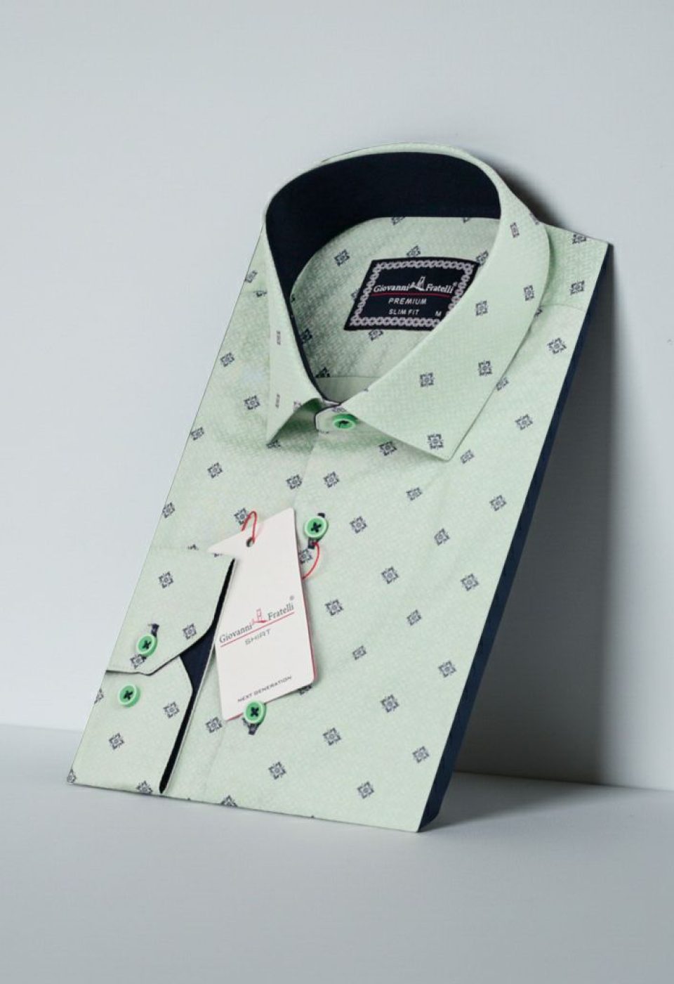 Slim Fit Uzun Kol Desenli Erkek Gömlek 3GMK310646021