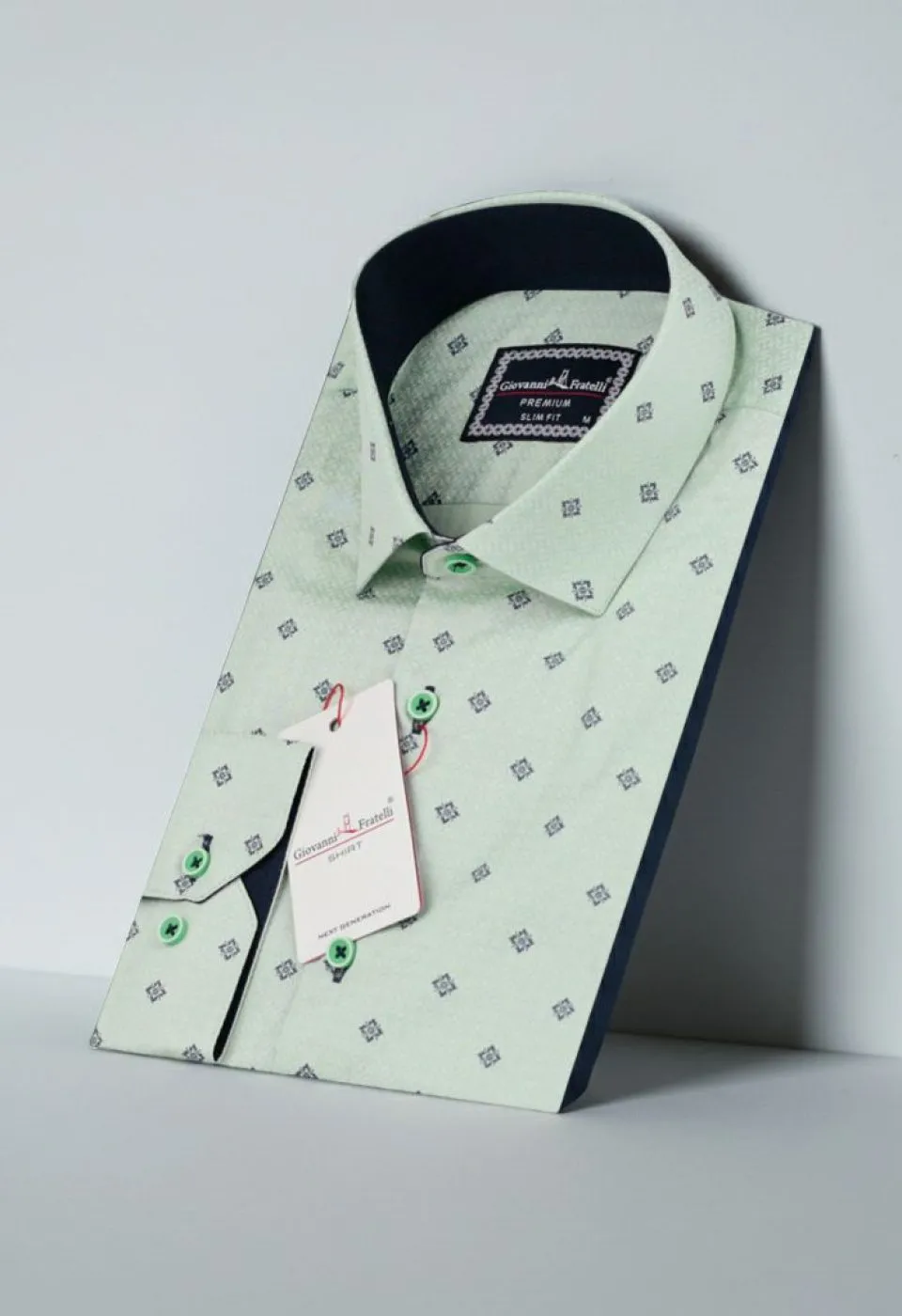 Slim Fit Uzun Kol Desenli Erkek Gömlek 3GMK310646021