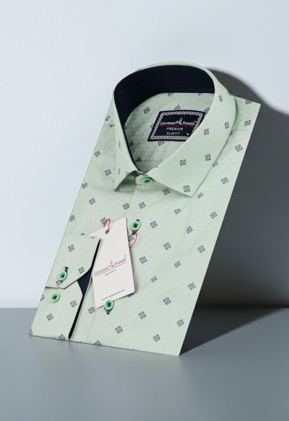 Slim Fit Uzun Kol Desenli Erkek Gömlek 3GMK310646021