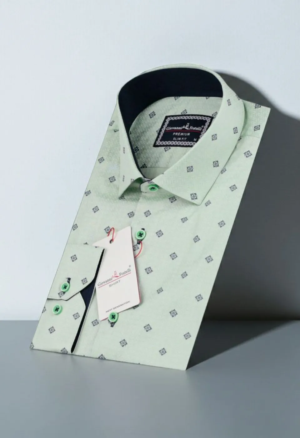 Slim Fit Uzun Kol Desenli Erkek Gömlek 3GMK310646021