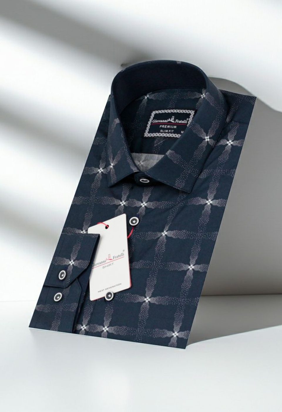Slim Fit Uzun Kol Desenli Erkek Gömlek 3GMK310646035