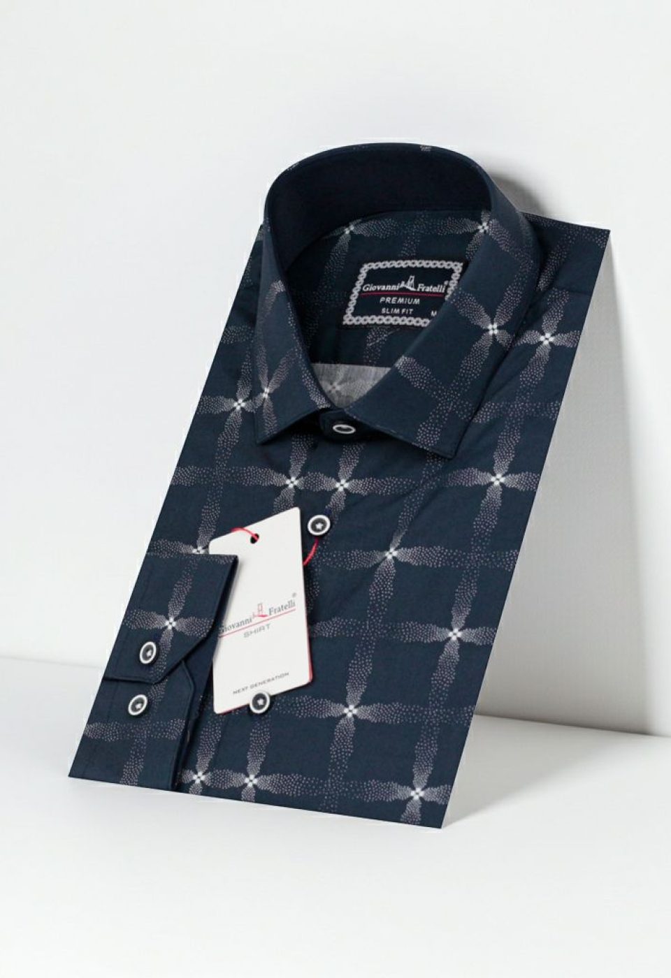 Slim Fit Uzun Kol Desenli Erkek Gömlek 3GMK310646035