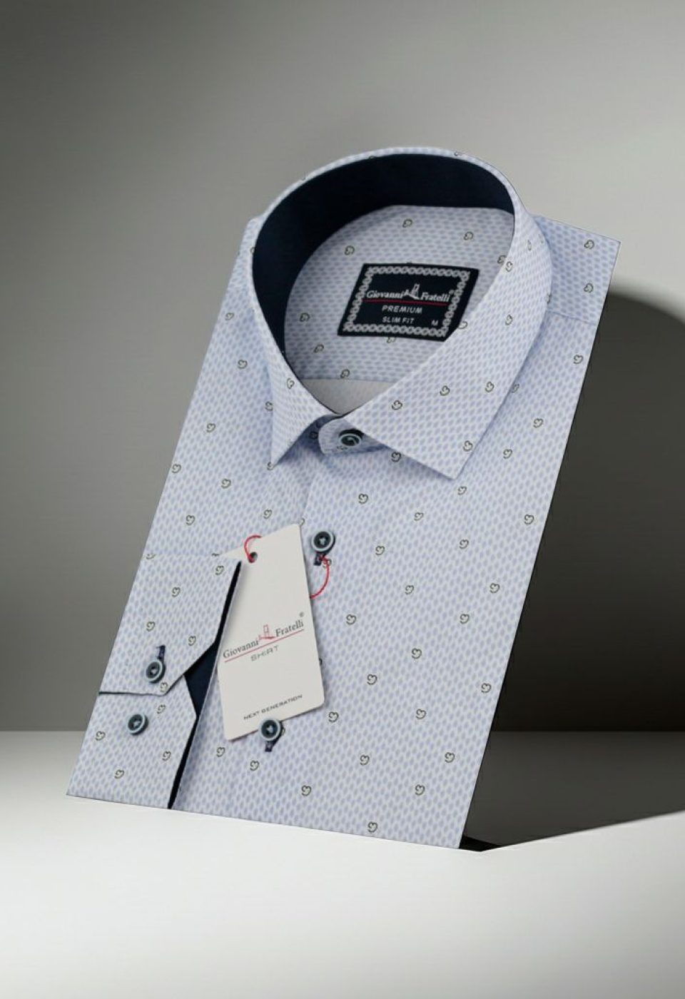Slim Fit Uzun Kol Desenli Erkek Gömlek 3GMK310646042
