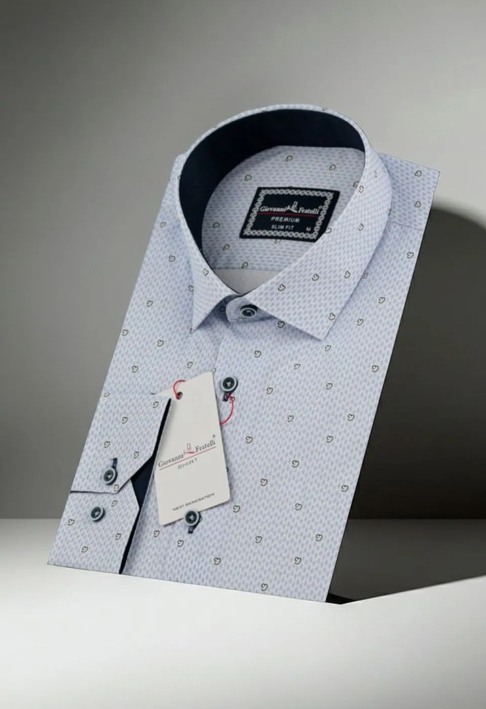 Slim Fit Uzun Kol Desenli Erkek Gömlek 3GMK310646042